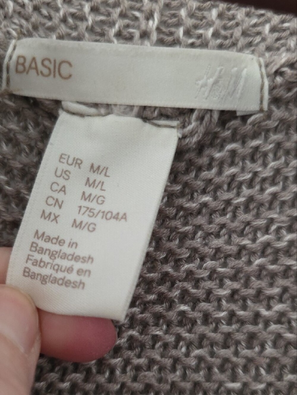 H&M Taupe Open-Front Knit Cardigan for Women Size M/L - Picture 3 of 4